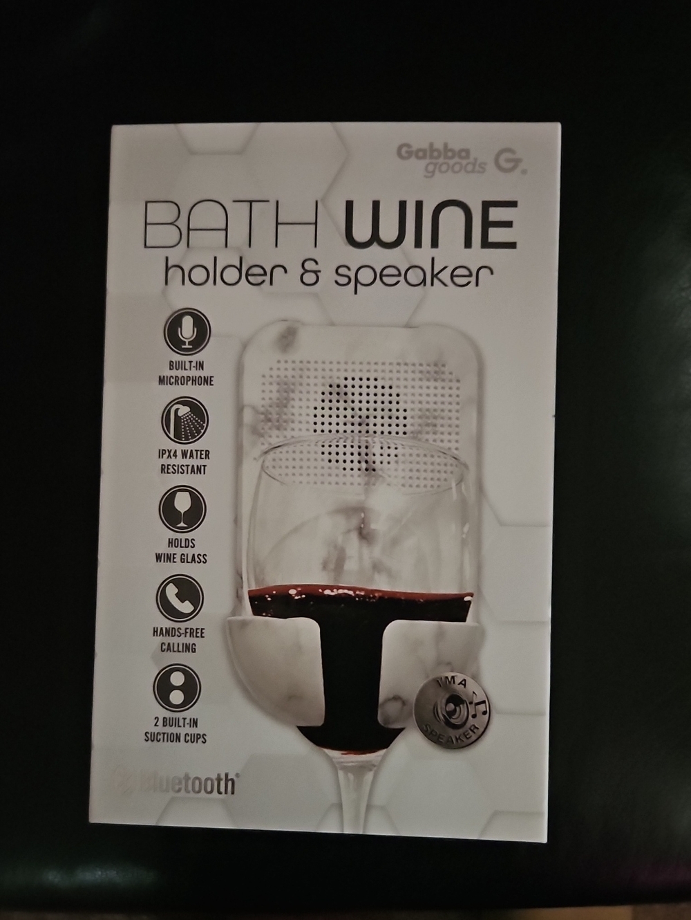 Bluetooth Bath Wine Holder & Speaker - White